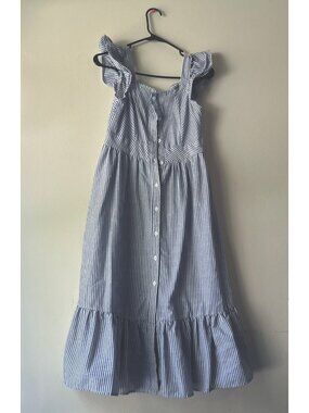 Universal Thread Small Flutter Sleeve Maxi Sundress Empire Waist Ruffle Trim